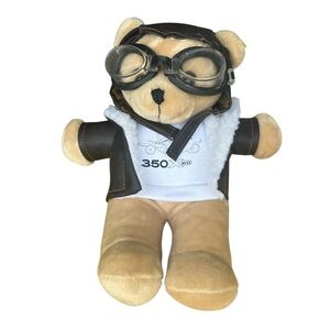 New Hawker Pilot Aviator A350 Xwb plush Bear Doll 11” China Airlines Souvenir